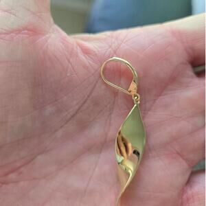 925 Sterling Silver Long Twisted  Leverback Drop Dangling Earrings for Women